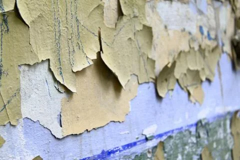 Old paint peeling from wall Stock Photos