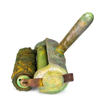 Old Paint Roller Side View Stock Photos