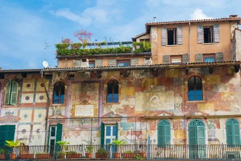 Old painted house Stock Photos