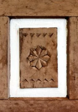 Old painted ornamental element. Stock Photos