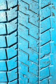Old painted tyre tread bar close up Stock Photos