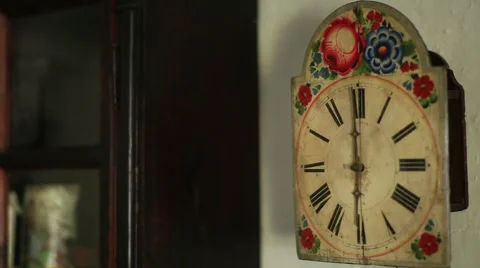 Old painted Wall Clock Stock Footage 40832970