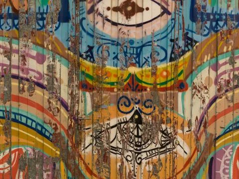 Old painted wall. Stock Photos