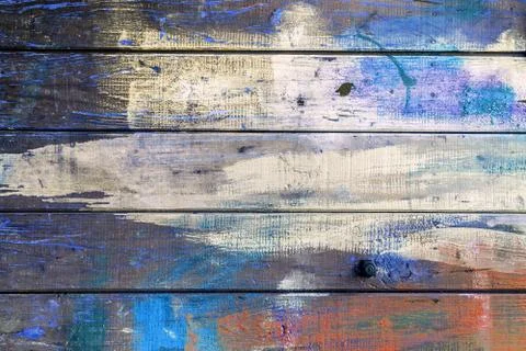 Old painted wood wall - texture or background Stock Photos