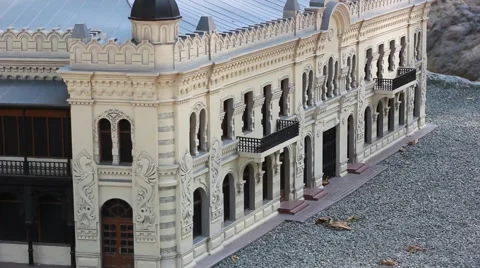 Old palace model in miniature park Stock-Footage 44440688