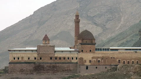 Old Palace in Mountain Dogubeyazit Stock Footage 46100631