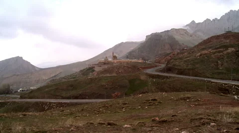Old Palace in Mountain Stock Footage 46100468