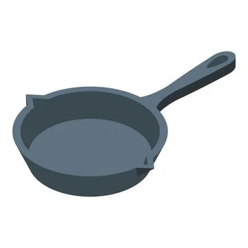 Old pan icon isometric vector. Grill steam hot Illustrazione stock