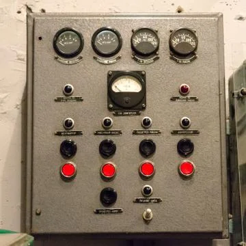 Old panel on an electronics hardware 스톡 사진