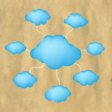 Old paper and web clouds Illustrazione stock
