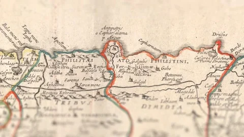 Old Paper Bible Map, Slider Shot Stock Footage 276352403