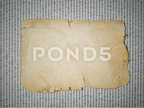 Old paper on a binary code Stock Photos
