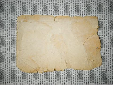 Old paper on a binary code Stock Photos