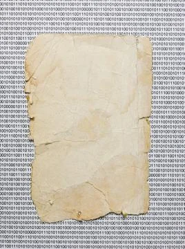 Old paper on a binary code Stock Photos