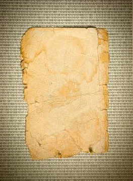 Old paper on a binary code Stock Photos