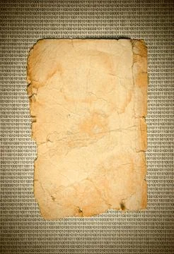 Old paper on a binary code 写真素材