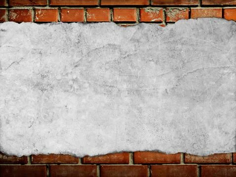 Old paper on brickwall Stock Photos