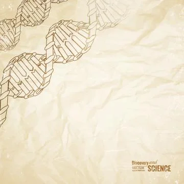 Old paper with dna. Stock Illustration