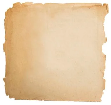 Old paper grunge texture, empty yellow page isolated on white background Stock Photos