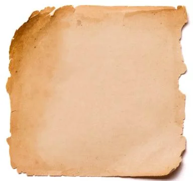 Old paper grunge texture, empty yellow page white isolated Stock Photos