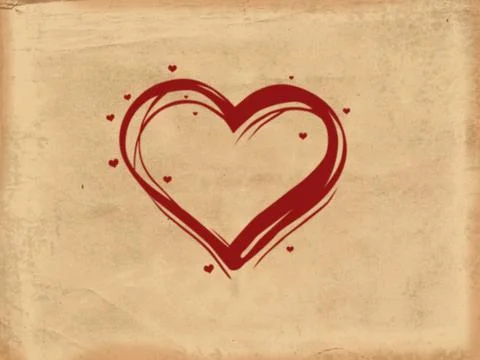 Old paper heart Stock Illustration