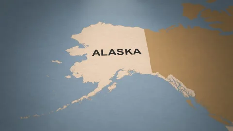 Old Paper Map of Alaska Stock Footage 261436020