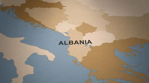 Old Paper Map of Albania Stock Footage 279102708