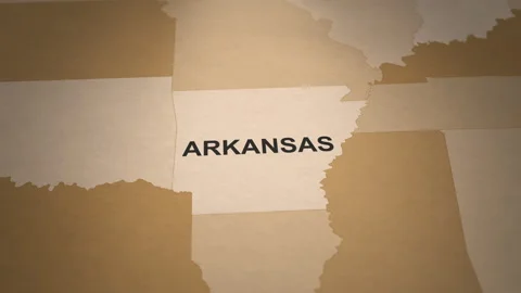 Old Paper Map of Arkansas Map Stock Footage 262712059