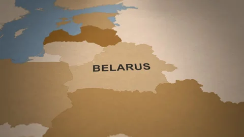 Old Paper Map of Belarus Stock Footage 279105863