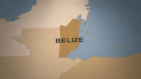 Old Paper Map of Belize Stock Footage 279131266