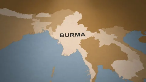 Old Paper Map of Burma Stock Footage 279108320