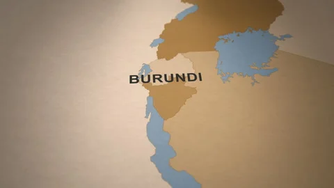 Old Paper Map of Burundi Stock Footage 279108395