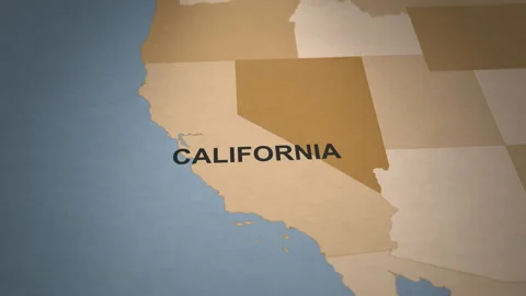 Old Paper Map of California Map Stock Footage 261435964