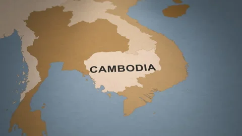 Old Paper Map of Cambodia Stock Footage 279131063