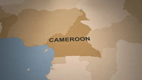 Old Paper Map of Cameroon Stock Footage 279131328