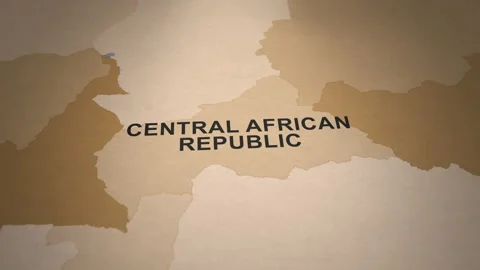 Old Paper Map of The Central African Republic Stock Footage 279097650