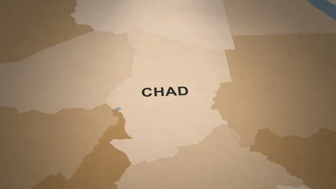 Old Paper Map of Chad Stock Footage 279131329