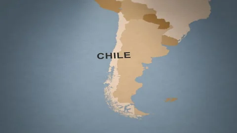 Old Paper Map of Chile Stock Footage 279110277