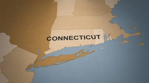 Old Paper Map of Connecticut Stock Footage 262713678