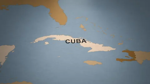 Old Paper Map of Cuba Stock Footage 279110427