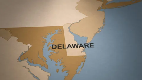 Old Paper Map of Delaware Stock Footage 262711654