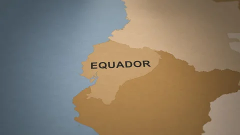 Old Paper Map of Ecuador Stock Footage 279111735