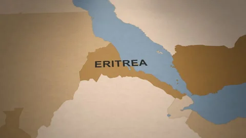Old Paper Map of Eritrea Stock Footage 279111965