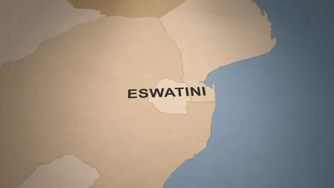 Old Paper Map of Eswatini Stock Footage 279112028