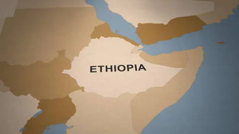 Old Paper Map of Ethiopia Stock Footage 279132172