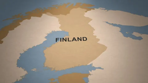 Old Paper Map of Finland Stock Footage 279132274