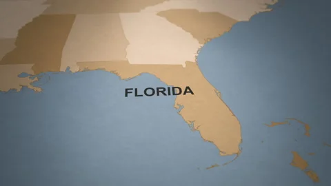 Old Paper Map of Florida Video stock 261435866