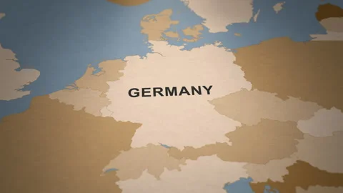 Old Paper Map of Germany Stock Footage 279112780