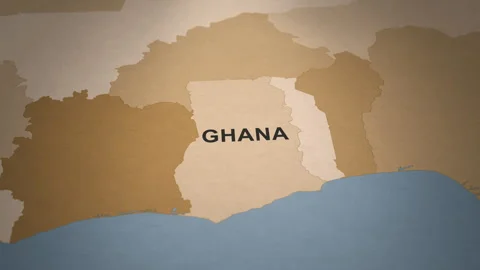 Old Paper Map of Ghana Stock Footage 279113184