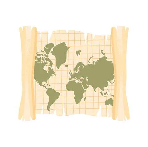 Old paper map guide Stock Illustration